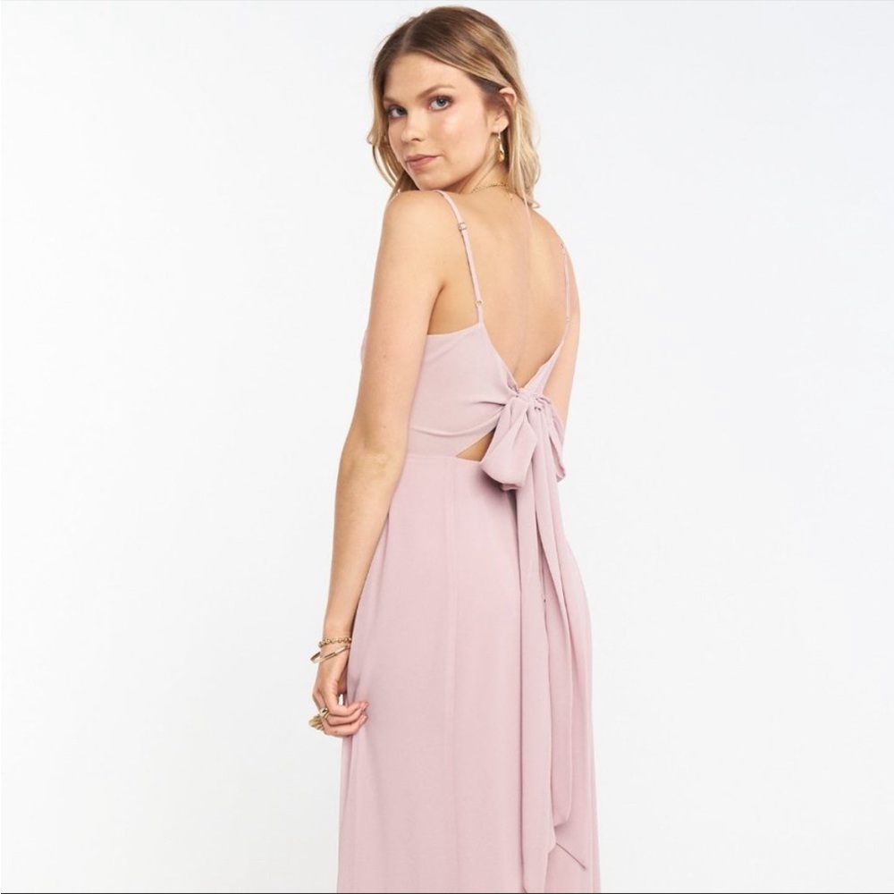 Show Me Your Mumu Lauren Tie Maxi Dress - Neutral Mauve (perf bridesmaid dress!)